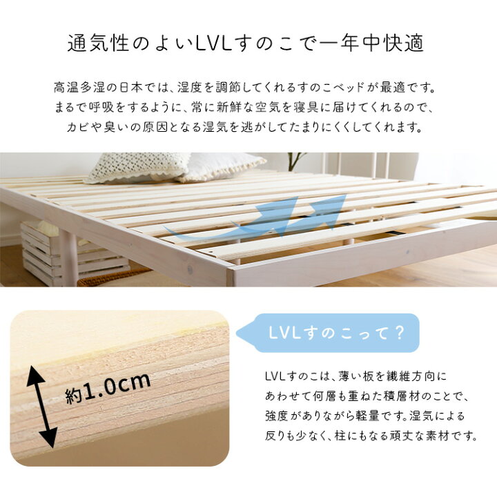 楽天市場】＼クーポン配布中／ パイン材高さ2段階調整脚付きすのこ 