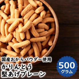 かりんとう 堅あげ プレーン 500g (250g×2袋) おから パウダー入り おかし お茶請け 動物性食品 不使用 1000円 ポッキリ スイーツ 送料無料