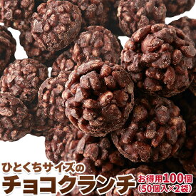 ひとくちサイズ チョコクランチ 100個(50個×2袋) チョコレート スイーツ お菓子 お茶請け 個包装 わけあり 訳あり 簡易包装 業務用 激安 大容量 大量 文化祭 イベント プチギフト ハロウィン バレンタイン ホワイトデー 送料無料
