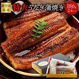 国産特大うなぎ蒲焼き186g×2袋 日本ギフト大賞 鹿児島県賞受賞 鹿児島県産 化粧箱 贈り物 特大サイズ 溜り醤油 こだわりのタレ 鰻巻き 鰻茶漬け ひつまぶし