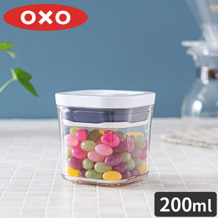 楽天市場 保存容器 おしゃれ 食品保存 密閉 調味料 調味料入れ 蓋付き オクソー Oxo ポップコンテナ ミニスクエア ミニ 0 2l 0ml 透明容器 乾物ストッカー スタッキング ストッカー 角型 ワンプッシュ プラスチック キッチン収納 キッチン雑貨 スパイス ふりかけ