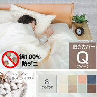 両サイド全開ファスナー 楽々 敷きカバー クイーン Q 綿100％ 防ダニ 160×210cm ダニ防止 対策 高級ホテ…