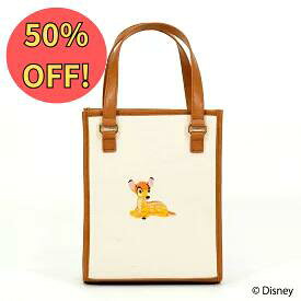 【スーパーセール!50％OFF!クーポンで更にお得】ディズニー バンビ キャンバス とんすけ トートバッグ レディース ミニトート パイピング A5サイズ 通勤 ハンドバッグ ショルダーバッグ 手提げ 斜め掛け 2way ミニバッグ プレゼント クリスマス ギフト