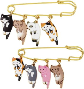 送料無料 ブローチ キルトピン ブローチピン ストールピン ネコ安全ピン おしゃれ かわいい 猫 ピン ぶら下げ ストール留め 服 コート ブラウス レディース 誕生日 記念日 select ギフト プレ