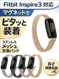 【Fitbit Inspire3】 バンド マグネット ステンレス メッシュ 交換ベルト フィットビット インスパイア3 ベルト 磁石 マグネットバンド スマートウォッチ 交換バンド メンズ レディース 送料無料