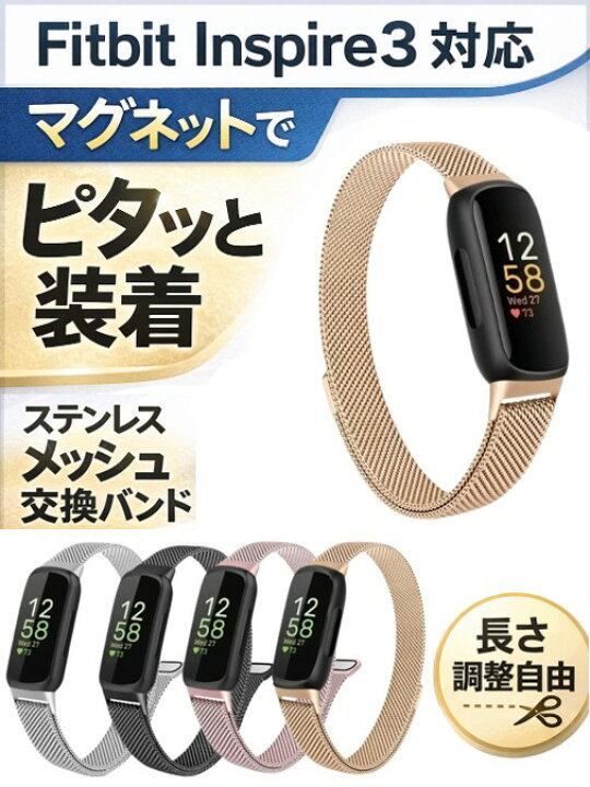 楽天市場】【Fitbit Inspire3】 バンド マグネット ステンレス 