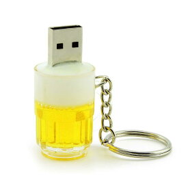 送料無料　おもしろ USB メモリ 4GB ビール型　USBフラッシュメモリ　キーホルダー　BEER 生ジョッキ　USB2.0　誕生日 記念日 select ギフト　プレゼント などに