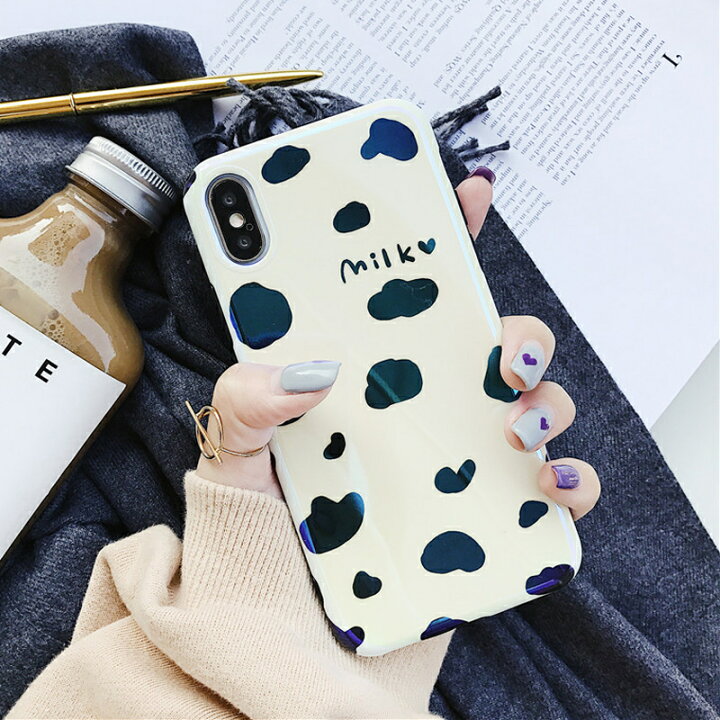 楽天市場 Iphone ケース Milk 牛 ミルク Cow かわいい アニマル ソフトケース 青光沢 Tpu Iphone 6 6s 7 8 Plus X Xs Max Xr カバー おしゃれ ホルスタイン 韓国 海外 ツヤ加工 誕生日 記念日 Select ギフト プレゼント