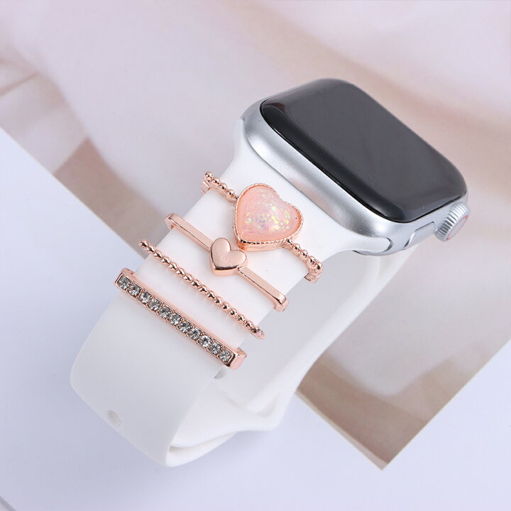 楽天市場 アップルウォッチ Apple Watch スマートウォッチ アクセサリー バンド ベルト レディース チャーム おしゃれ スポーツバンド かわいい 女性 腕時計バンド バンドチャーム リングアクセサリー ローズゴールド レディース 誕生日 記念日 Select ギフト ぷらす堂