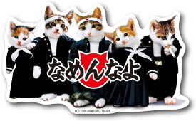 送料無料 なめ猫 なめんなよ ステッカー 5匹 集合 ロゴ キャラクターステッカー 懐かし 80年代 なめ猫グッズ 昭和 レトロ 猫 公式 ステッカー かっこいい おしゃれ 車 バイク エンブレム かわいい 誕生日 記念日 select ギフト プレゼント