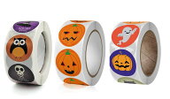送料無料 ハロウィン ステッカー 500枚 ロール シール ごほうびシール かわいい カボチャ 飾り 包装 スク…