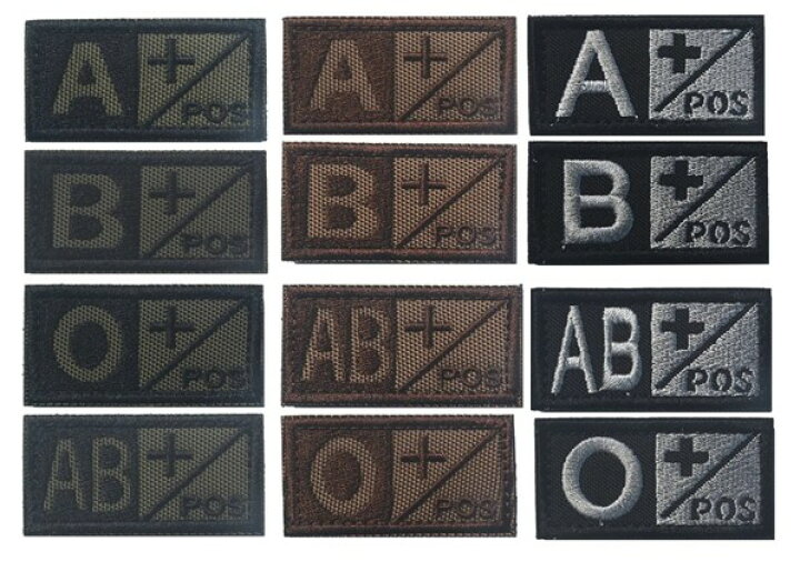 楽天市場】送料無料 タクティカルギア BLOOD TYPE PATCH 血液型パッチ 