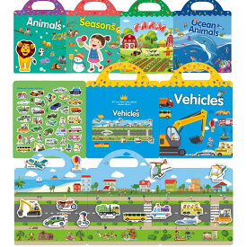 【LINE追加で5％OFF】シールブック 乗り物 動物 海の生き物 シール帳 子供 絵本 シール 1歳 セット はってはがせる はがせる ステッカー フレークシール デコレーション プリンセス 牧場 男の子 女の子 小学生 知育玩具 赤ちゃん ベビー おもちゃ プレゼント かわいい