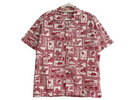 【新品・訳あり・正規品】 Royal Creations ロイヤルクリエーションズ メンズ アロハシャツ コットン100% ハワイ製 メンズ ユニセックス アロハ アメカジ カジュアル 都会 普段着 リゾート ビーチ 海 サーフ 夏 シック 柄 赤　【aloha-01】