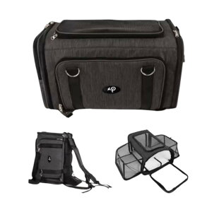 【アウトレット】Petique ぺティーク 2LDK 2WAY ペットリュック 犬 猫 ペット 折りたたみ 組み立て 簡単 通気性 安定性 軽量 メッシュ ペットキャリーケース【68954】