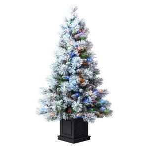 yRXgREAEgbgizNX}Xc[dt 137cm4.5Ft Pre-Lit Flock Tree NX}X ݂̖ C~l[V  LED d  k  p[eB[  y1739977z