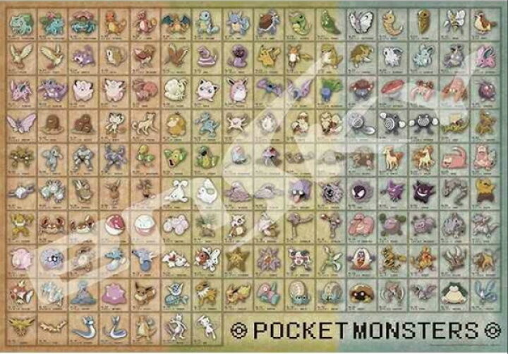 楽天市場 ポイント最大27倍 要エントリー 送料無料 1000ピース ジグソーパズル ポケットモンスター ポケモン図鑑no 001 151 51x73 5cm 1000t 31 エンスカイ Ensky プレゼント プラスマート 楽天市場店
