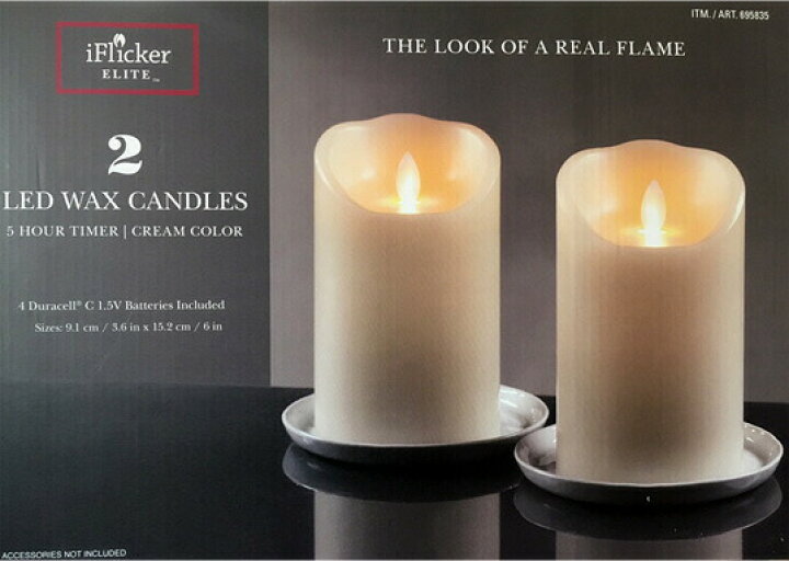 楽天市場 送料無料 Ledキャンドル Wax Candles 2個セット サイズ9 1cm 15 2cm ろうそく コストコ プレゼント プラスマート 楽天市場店