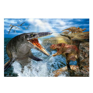 300ピース ジグソーパズル 最強の戦い ティラノサウルス VS モササウルス 38×26cm 93-165 恐竜 ビバリー ギフト プレゼント