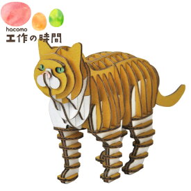 メール便送料無料 段ボール おもちゃ ハコモ 動物 GRID スコティッシュフォールド イエロー 4751 ダンボール工作 ペーパークラフト 子供 プレゼント ギフト