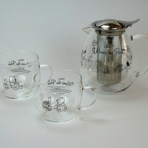 耐熱 ペア ティーセット くまのプーさん D-WP19 51778 maebata ディズニー Disney ティーポット マグカップ コップ かわいい キャラクター ギフト プレゼント