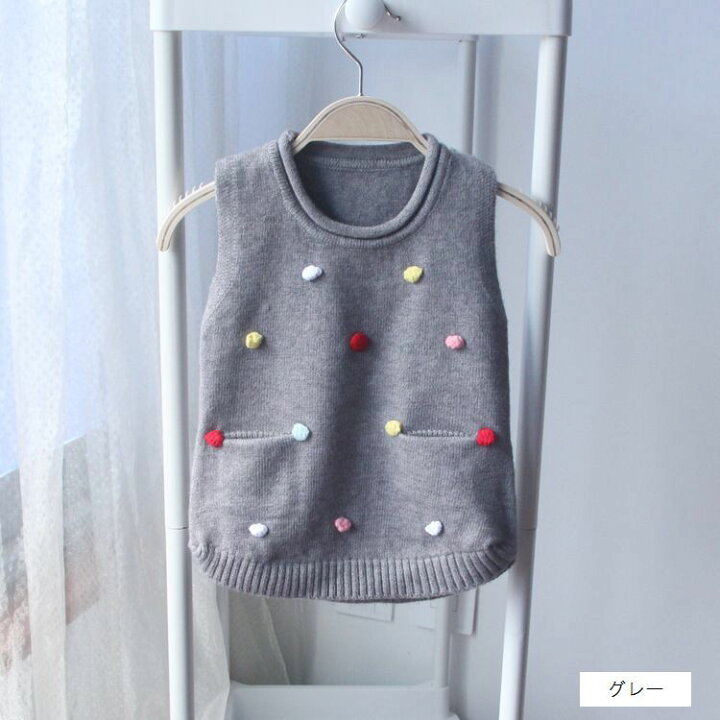 商店 子供服 キッズ ニット ベスト チョッキ ラウンドネック ベーシック カジュアル ベビー セーター 女の子 かわいい おしゃれ Www Tsujide Co Jp