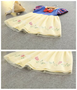 ワンピース半袖膝丈プリンセスお姫様かわいいキュート女の子女児幼児ガール子どもキッズジュニア小学生トップスおしゃれリボンフレア