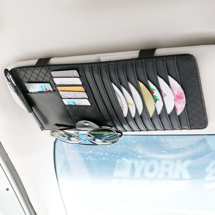 Uxcell サンバイザー 収納サンバイザーケース Cd Dvd 車 カードホルダー 収納