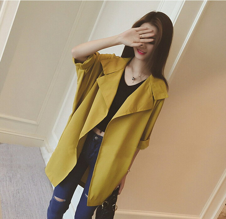 楽天市場 送料無料スプリングコート アウター コート 七分袖 テーラード風 レディース ミディアム丈 羽織物 無地 シンプル カジュアル お洒落 着回し 通勤コーデ 大人コーデ 綺麗 春 夏 Plus Nao