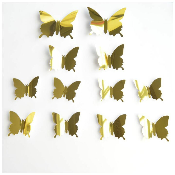 楽天市場 送料無料 ウォールステッカー 壁紙シール 面白い 子供部屋 書斎 リビング 蝶々 ちょうちょ 3d 模様替え パーティ イベント インテリア オシャレ 可愛い キュート キラキラ 室内装飾 Plus Nao