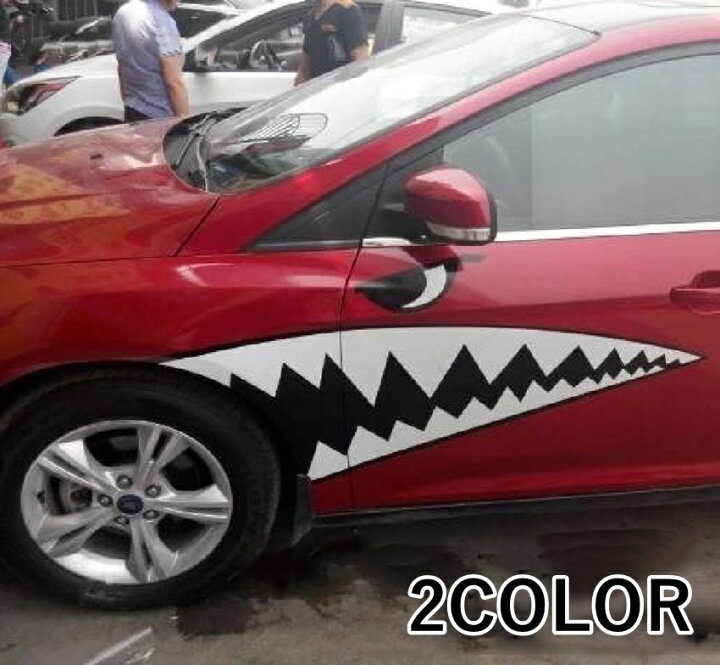 楽天市場 送料無料 カーステッカー カッティングステッカー ボディステッカー 転写式 全車ステッカー ステッカーセット 自動車用 おもしろい 顔 フェイス 鮫 サメ 魚 サカナ フィッシュ 車用品 カー用品 外装 カーアクセサリー ドレスアップ デコレーション カ Plus Nao