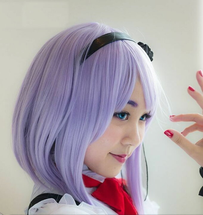 楽天市場 送料無料 アニメキャラクター コスプレ ショートボブ ライトパープル アッシュカラー フルウイッグ ショート アニメ ゲーム キャラクター コスプレ 変装 イベント フェス オフ会 Plus Nao