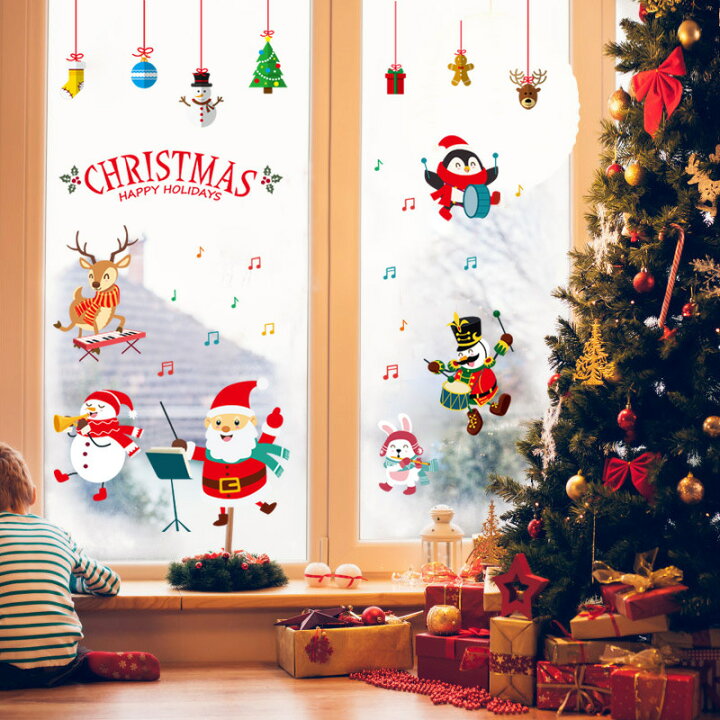 楽天市場】送料無料 ウォールステッカー 壁紙シール 窓ガラス ウォールデコレーション クリスマス X'mas Merry Christmas  クリスマスツリー サンタクロース 雪だるま おしゃれ パーティー 飾り付け デコレーション クリスマス会 イベント 貼り付 : Plus Nao