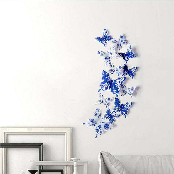 楽天市場 送料無料 ウォールデコレーション 3d 立体 ウォールステッカー デコレーション 蝶 蝶々 バタフライ チョウ 花柄 ステッカー シール Pvc ウォールデコ 飾り付け 壁装飾 飾り 装飾 壁面装飾 壁面デコレーション デコ 部屋 子供部屋 傷隠し キズ Plus Nao