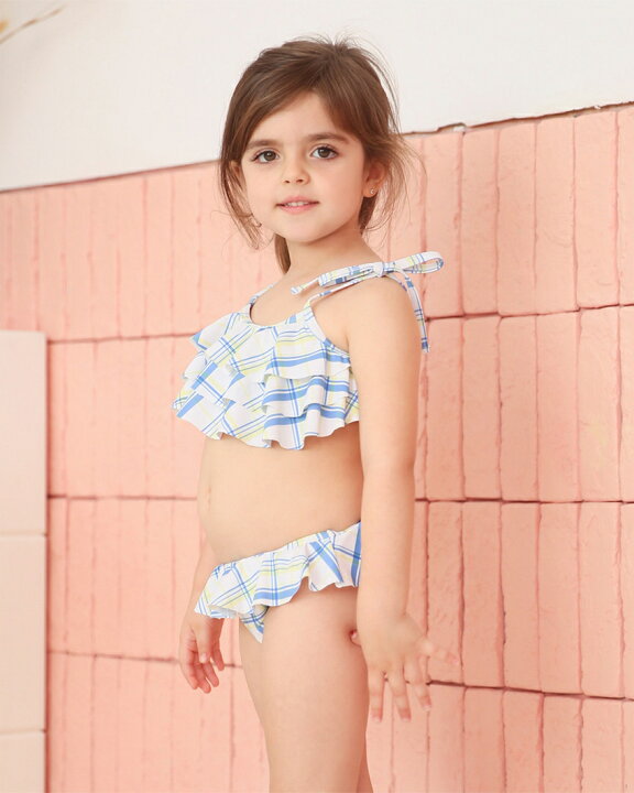 アメリカ直輸入 子供用 2 95cm セパレート ドット ビキニ ピンク ピンナップ フリル プール 可愛い 女の子 水着 海 国内正規総代理店アイテム 水着