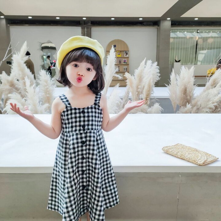 楽天市場 送料無料 ワンピース キャミソールワンピース キッズ ベビー 子供服 こども服 ギンガムチェック 水玉 ボタンつき おしゃれ 可愛い かわいい 女の子 女児 80 90 100 110 1 130 Plus Nao