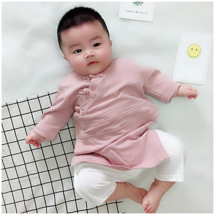 楽天市場 送料無料 ベビー服 カバーオール ロンパース ベビー用ロンパース ベビー 赤ちゃん チャイナ服風 中国服 ツービース風 男の子 女の子 長袖 春 可愛い かわいい おしゃれ おでかけ 66cm 73cm 80cm 90cm 100cm Plus Nao