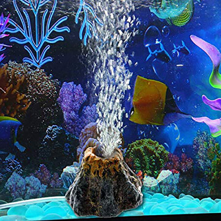 楽天市場 送料無料 アクアリウムオブジェ オブジェ オーナメント 水槽飾り 装飾 貝殻 火山 ブクブク 空気泡 泡を出す エアーポンプ 水槽装飾品 アクアリウム用品 Plus Nao