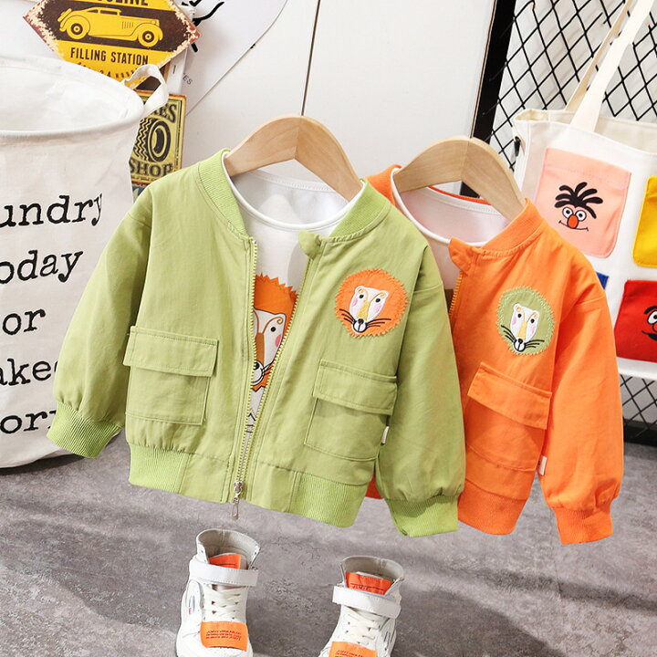 楽天市場 送料無料 ブルゾン キッズ アウター ライオン かわいい おしゃれ シンプル 春秋 子供服 ジャケット 羽織 女の子 男の子 ベビー Plus Nao