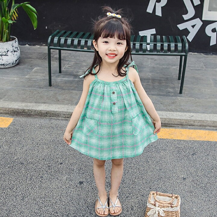 楽天市場 送料無料 ワンピース キャミワンピ 80 1cm キッズ ベビー 子供服 女の子 キャミソールワンピース チェック かわいい おしゃれ Plus Nao