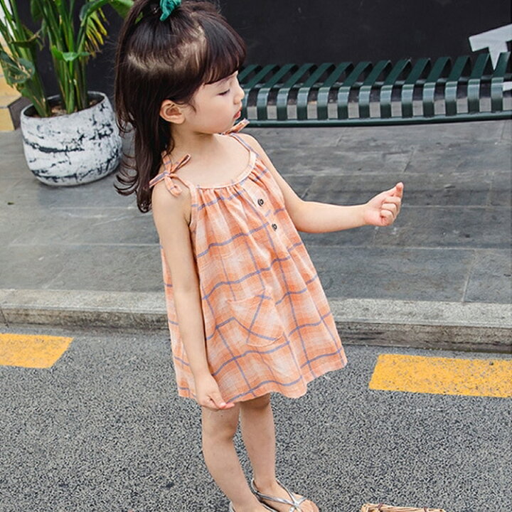 楽天市場 送料無料 ワンピース キャミワンピ 80 1cm キッズ ベビー 子供服 女の子 キャミソールワンピース チェック かわいい おしゃれ Plus Nao