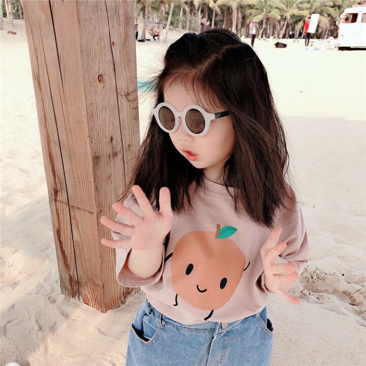楽天市場 送料無料 半袖tシャツ カットソー キッズ プリント イラスト 夏服 子供服 子供用 かわいい 女の子 女児 パンダ イチゴ オレンジ Plus Nao