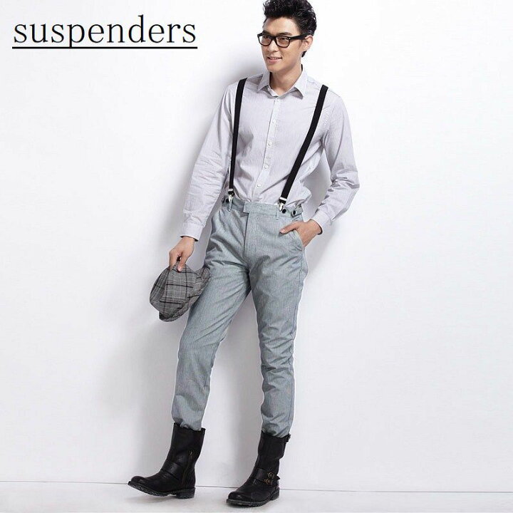 楽天市場 送料無料 サスペンダー 男女兼用 ユニセックス メンズ レディース Y型 クリップ式 幅2 5cm おしゃれ シンプル 定番 フォーマル ブラック ファッション小物 Plus Nao