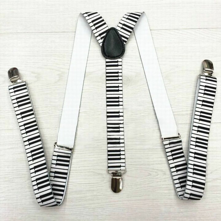 楽天市場 送料無料 サスペンダー 男性 女性 男女併用 ユニセックス ピアノ 鍵盤 おしゃれ かわいい ファッション小物 吊りバンド クリップ カジュアル 大人用 レディース メンズ 衣装 演奏会 Plus Nao