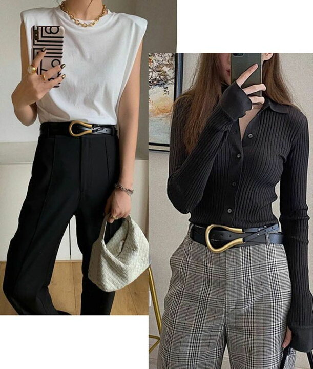 楽天市場 送料無料 ベルト レディース 女性 大きめバックル おしゃれ かっこいい クール 蹄 ウエストマーク フェイクレザー クール カジュアル ファッション小物 Plus Nao