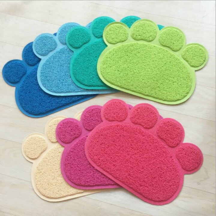 送料無料 砂取りマット キャット 肉球型 滑り止め ねこ トイレマット 30 40cm 猫砂パッド 猫砂キャッチャー 猫