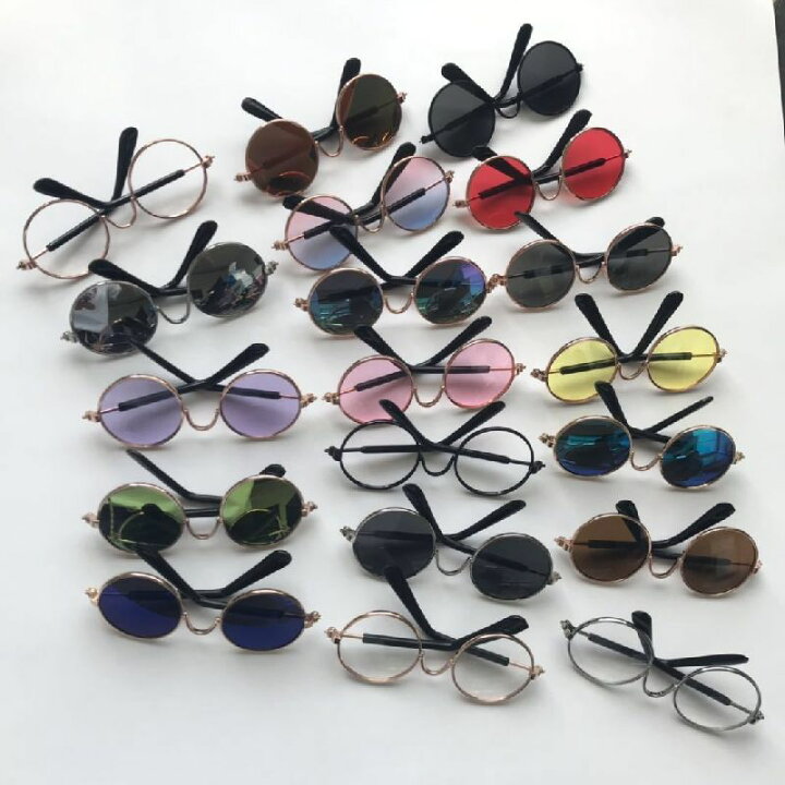 楽天市場 送料無料 ペット用サングラス カラーレンズメガネ 猫用 犬用 ネコ イヌ ペット用品 ペットグッズ 丸型 ラウンド クリア 色つき 単色 グラデーション かわいい おしゃれ 小物 アクセサリー カラバリ豊富 Plus Nao