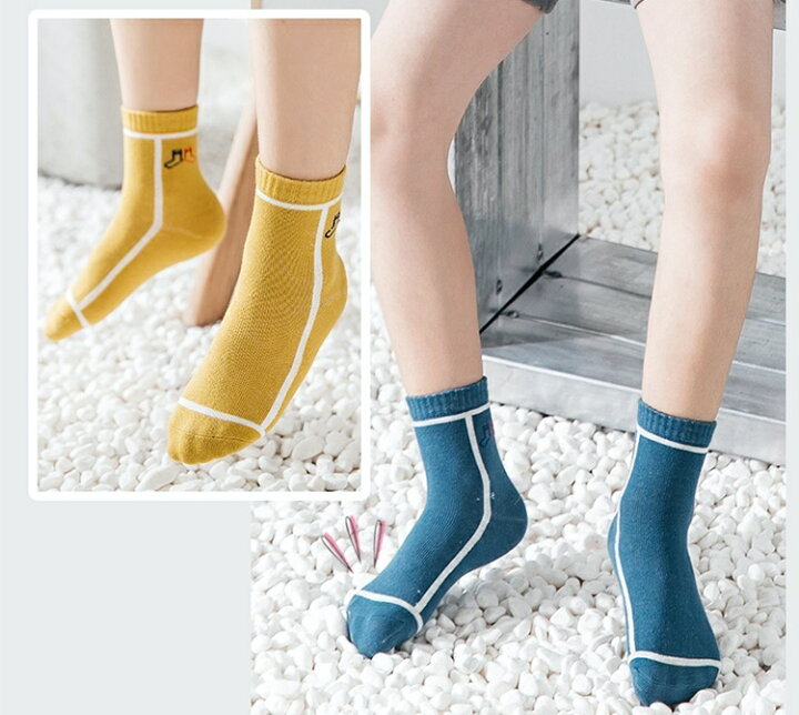 楽天市場 送料無料 靴下 クルーソックス 5足セット 子供用 キッズ ベビー 男の子 女の子 くつ下 シンプル ライン イラスト かわいい おしゃれ お出かけ 普段使い ファッション小物 Plus Nao