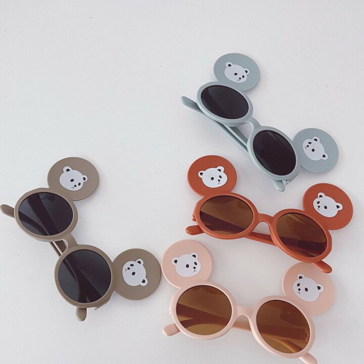 楽天市場 送料無料 サングラス 子供用 キッズ 男の子 女の子 色付き 耳付き クマ イラスト ラウンド型 かわいい おしゃれ 日差し対策 Uv対策 紫外線対策 ポップ ファッション小物 アイウェア Plus Nao
