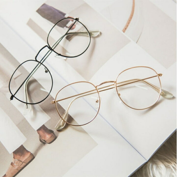 楽天市場 送料無料 伊達めがね メガネ ボストン型 レディース メンズ ユニセックス 女性 男性 細リム 細フレーム メタルフレーム 度なしメガネ レトロ 配色 おしゃれ かわいい かっこいい Plus Nao